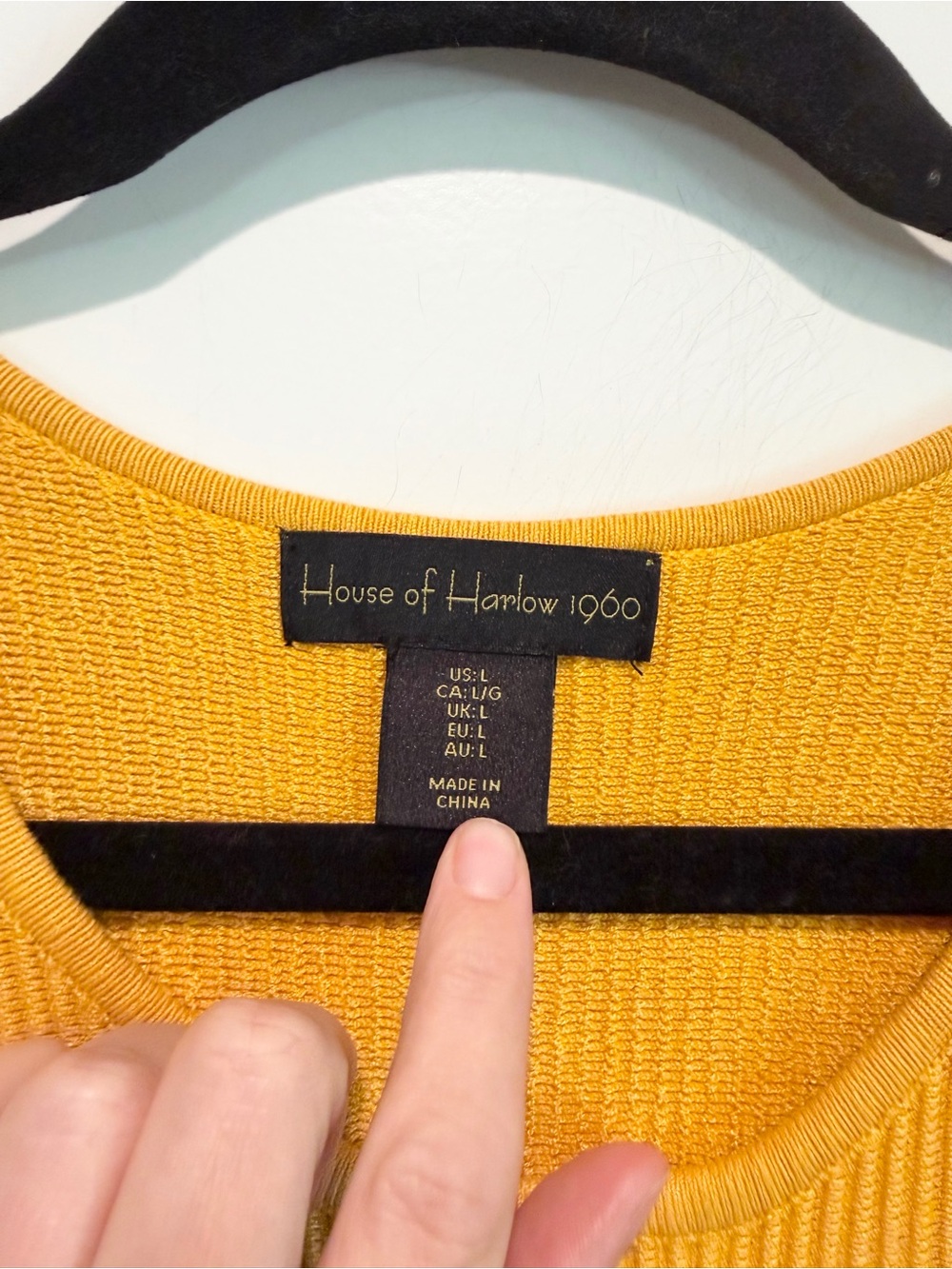 House of Harlow 1960 Mustard Knit Dress L Fall Family Photos Date Night - Picture 5 of 7